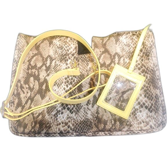 Wilson’s Yellow Genuine Leather Tote Bag Size Large - Picture 5 of 11